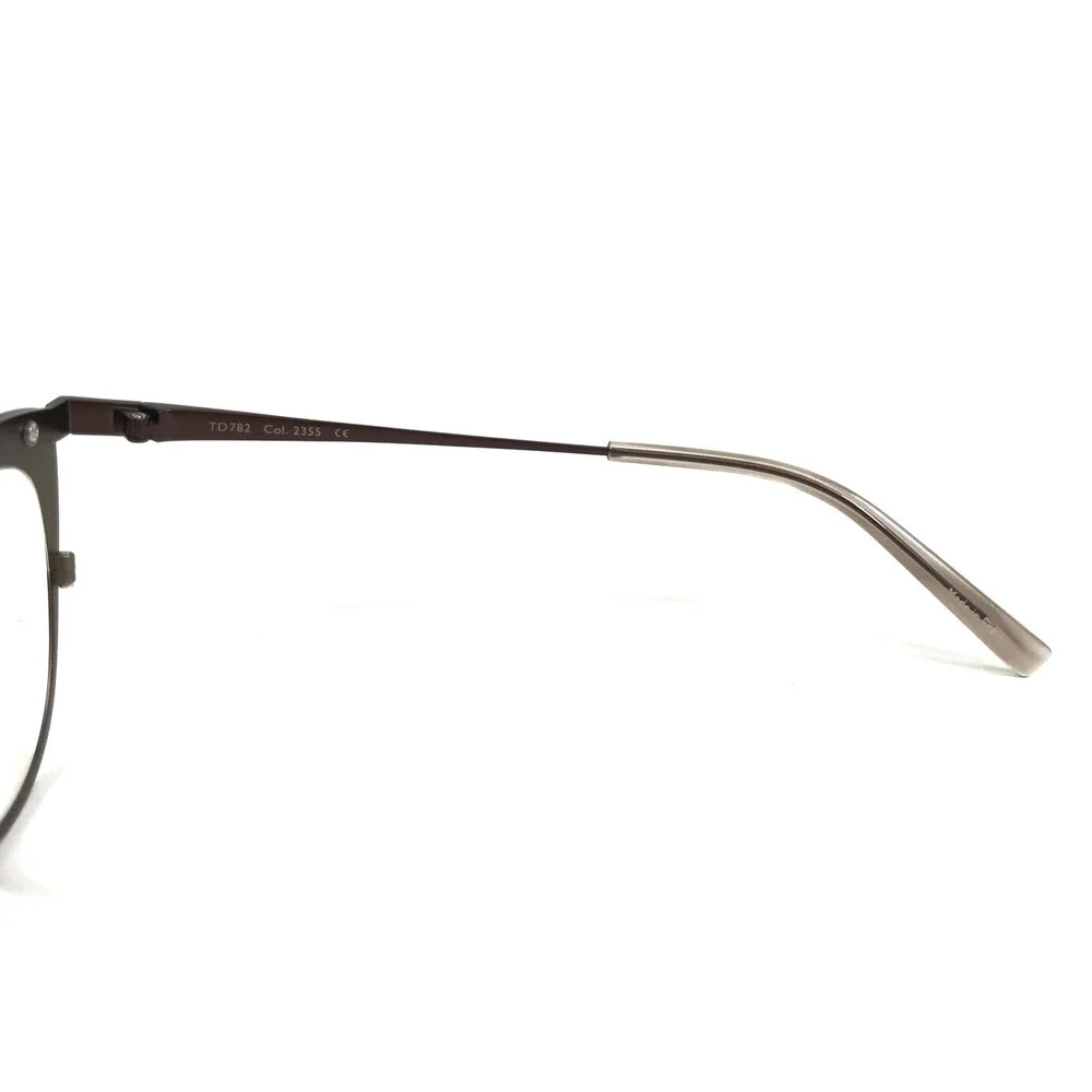 Tom Davies Eyeglasses Frames TD782 Col. 2355 Matte Brown Gray Cat Eye 49-19-150